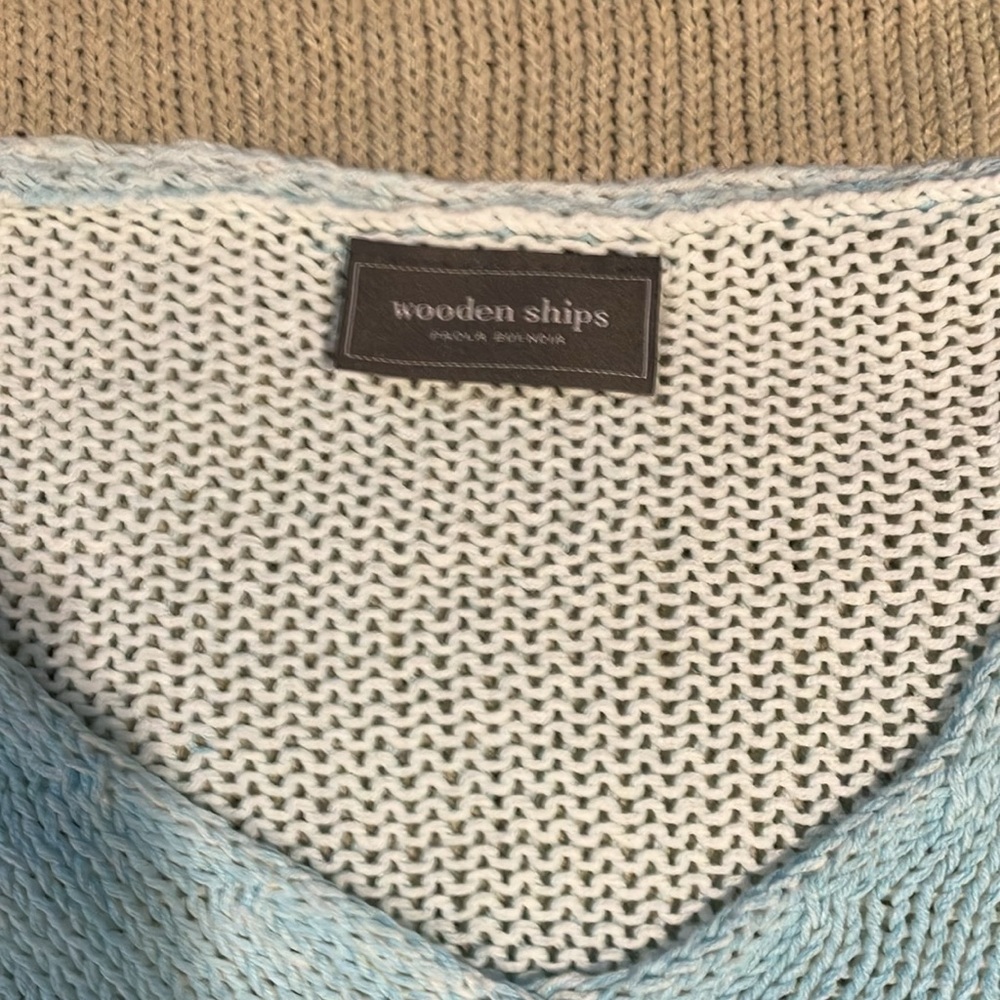 Wooden Ships blue tan sweater S / M - Picture 5 of 6